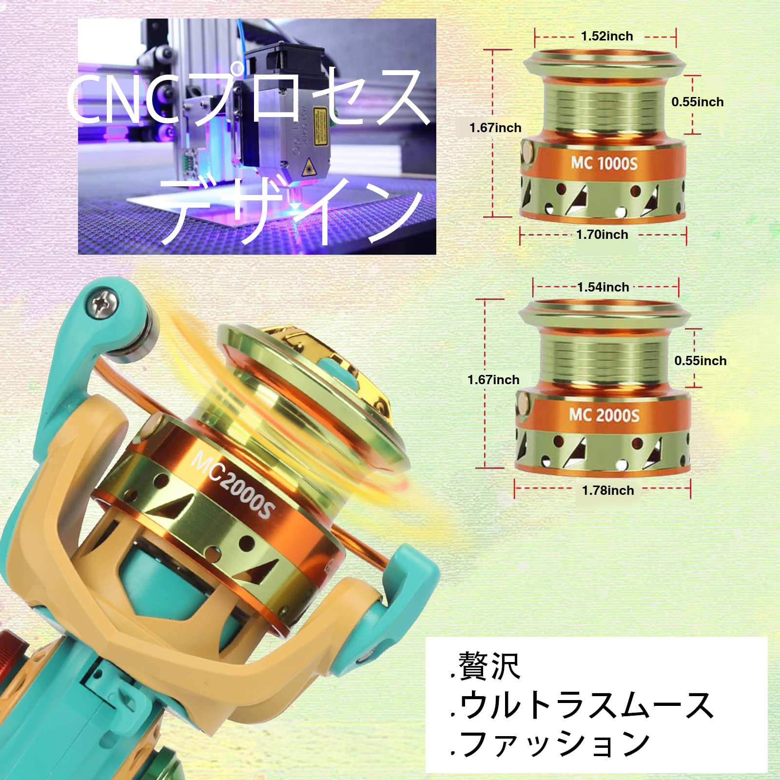 Amazon | HAUT TON スピニングリール マカロン 1000ビギナーズ